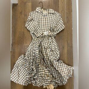 Vintage 50s silk gingham dress